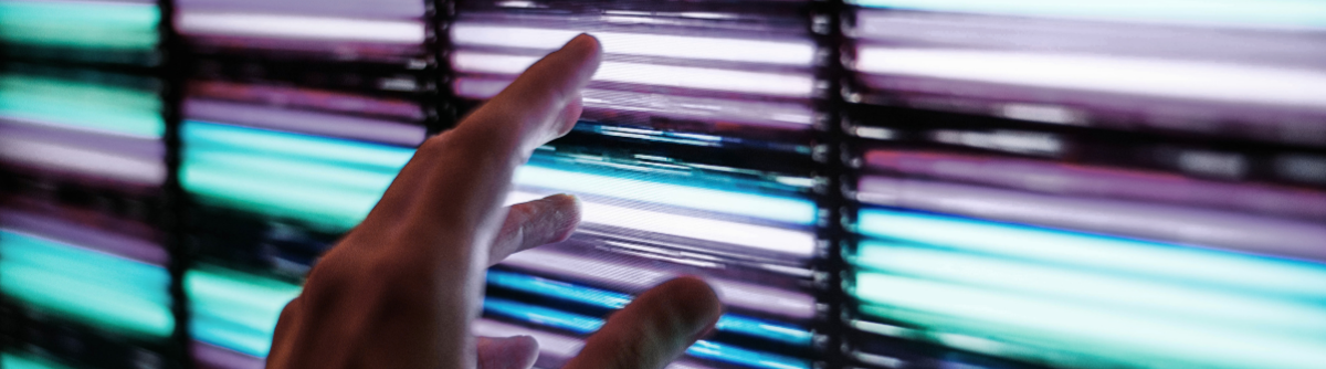 Close-up of LED display pixels