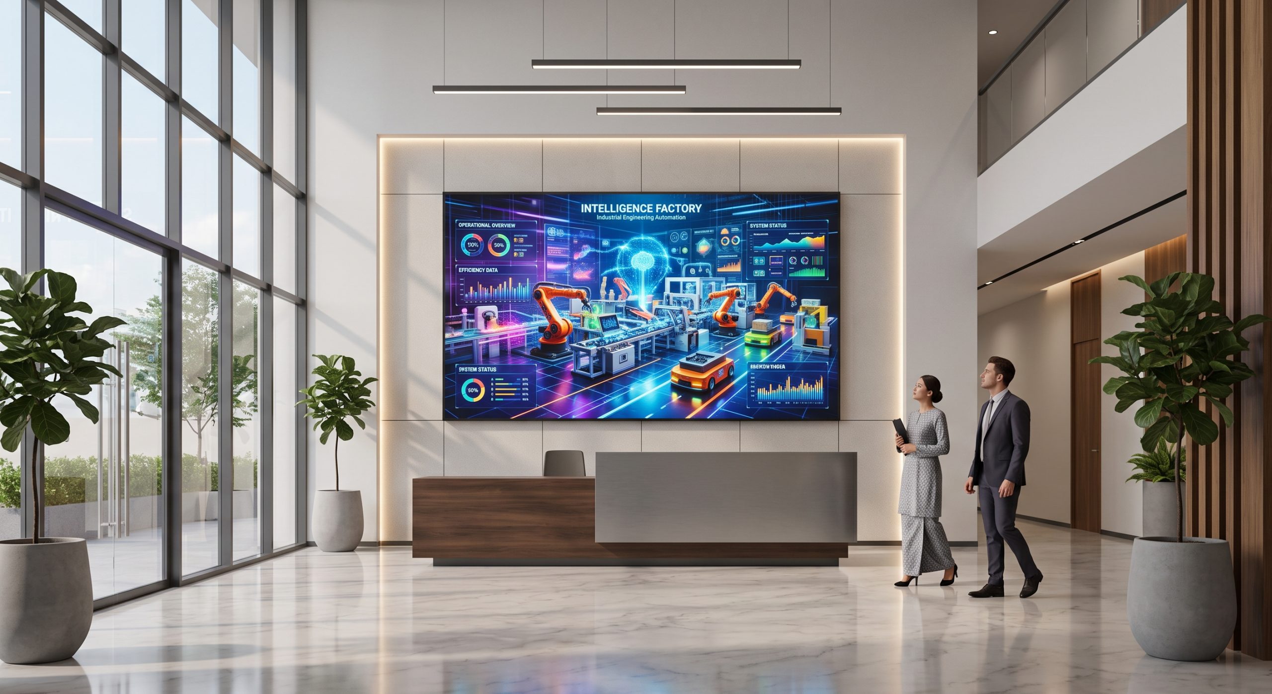 Lobby with LED video wall